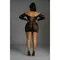 Moonlight Plus Model 07 Black - эротическое ажурное мини-платье с открытыми плечами, XL/XXXL (чёрный)