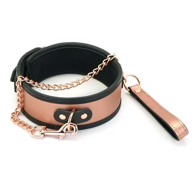 Широкий ошейник с поводком Liebe Seele Rose Gold Memory Collar with Leash