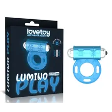 Lumino Play Vibrating Penis Ring - люмінесцентне віброкільце, 5.8х1.8 см (блакитний)