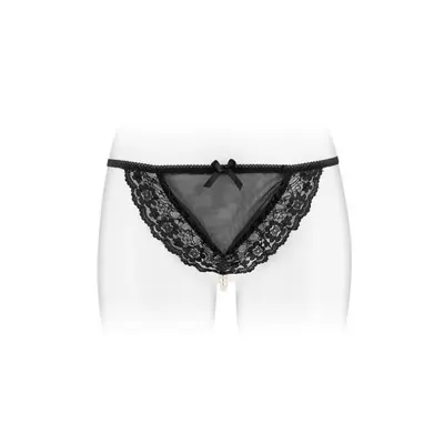 Fashion Secret Kat Black - трусики-стрінги з перлиною ниткою, S-L (чорний)