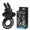 Pretty Love Vibro Penis Ring Bunny III Black - віброкільце, 9.7х4 см (чорний)