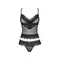 Obsessive Ivannes top & thong - Комплект еротичної білизни: топ та трусики, L/XL (чорний)