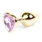 Boss Jewellery Gold Heart Plug Rose - Анальна пробка з кристалом, 7х2,7 см (рожевий)
