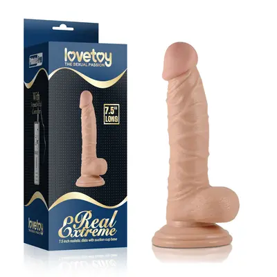 Real Extreme Dildo Flesh 7.5 " - Фаллоимитатор, 19 см (телесный)