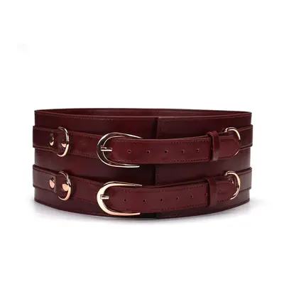 Кожаный пояс для бондажа Liebe Seele Wine Red Waist Cuff, размер S