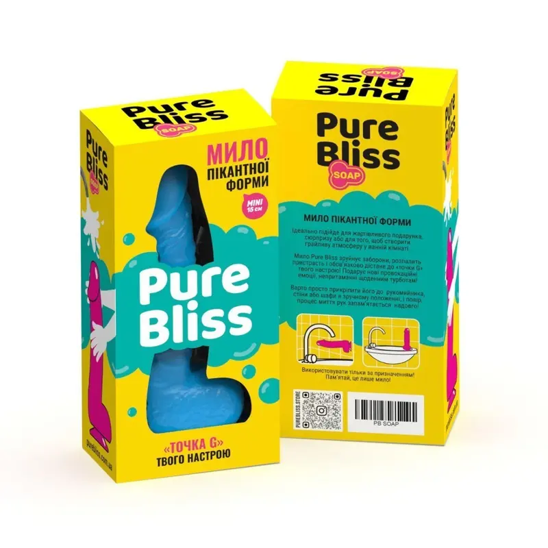 Pure Bliss Mini - Крафтовое мыло-член с присоской (голубой) Pure Bliss Mini - Крафтовое мыло-член с присоской (голубой)