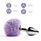 FeelzToys Bunny Tails Butt Plug - Анальна пробка з пухнастим хвостиком, 7х2.5 см (фіолетова)