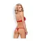 Obsessive 838-SET-3 set - мереживний еротичний комплект, S/M (червоний)