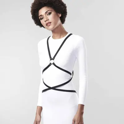 Bijoux Indiscrets MAZE - Multi-Way Body Harness Black портупея из эко-кожи, OS (чёрный)