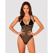 Obsessive Selinne teddy - еротичне жіноче боді, M/L (чорний)