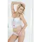 SoftLine Colette - Комплект эротического белья: корсет и стринги, М (белый)