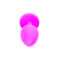 Boss Silikon Plug Jewellery Pink Small - Анальная пробка с кристаллом, 7х2.7 см (розовый с голубым)
