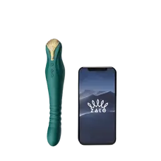 Zalo King - Вібратор з фрикціями та керуванням через смартфон, 15,2 см (бірюзовий)