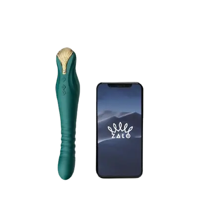 Zalo King - Вібратор з фрикціями та керуванням через смартфон, 15,2 см (бірюзовий)
