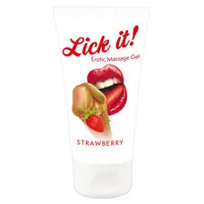 Lick It! Strawberry - Масажний лубрикант, 50 мл