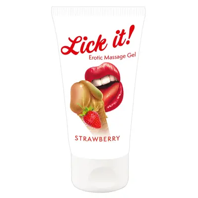 Lick It! Strawberry - Масажний лубрикант, 50 мл