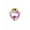 Boss Jewellery Gold Heart Plug Rose - Анальна пробка з кристалом, 7х2,7 см (рожевий)