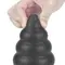 LoveToy King Sized Vibrating Anal Cracker 7 - большая ребристая анальная пробка с вибрацией, 18х8.3 см (чёрный)