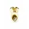 Boss Jewellery Gold Heart Plug Rose - Анальна пробка з кристалом, 7х2,7 см (рожевий)