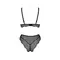 Passion Amberly Set - Комплект белья: бюст и трусики с кружевом, 4XL/5XL (чёрный)