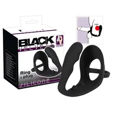 Black Velvets Ring & plug - Стимулятор простаты с эрекционным кольцом, 10,5 см (черный)