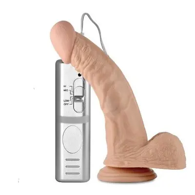 LoveToy Real Extreme Dildo Vibrating Flesh - Реалистичный вибратор на присоске, 21х4.5 см