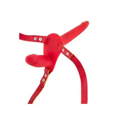 Подвійний страпон Fetish Tentation Strap-On with Double Dildo, 15 см
