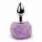 FeelzToys Bunny Tails Butt Plug - Анальна пробка з пухнастим хвостиком, 7х2.5 см (фіолетова)