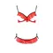 Passion Exclusive Cherry Set OpenBra - Комплект эротического белья: бюстгальтер с открытой грудью и стринги, XXL/XXXL (красный)