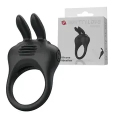 Pretty Love Davion Penis Ring Black - Ерекційне віброкільце, 7,4 см (чорний)