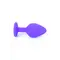 Boss Jewellery Purple Silicon Plug Medium Red Diamond - Анальная пробка с кристаллом, 8х3.5 см (фиолетовый с красным)