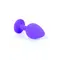 Boss Jewellery Purple Silicon Plug Medium Red Diamond - Анальная пробка с кристаллом, 8х3.5 см (фиолетовый с красным)