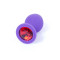 Boss Jewellery Purple Silicon Plug Medium Red Diamond - Анальная пробка с кристаллом, 8х3.5 см (фиолетовый с красным)