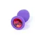 Boss Jewellery Purple Silicon Plug Medium Red Diamond - Анальная пробка с кристаллом, 8х3.5 см (фиолетовый с красным)