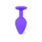 Boss Jewellery Purple Silicon Plug Medium Red Diamond - Анальная пробка с кристаллом, 8х3.5 см (фиолетовый с красным)