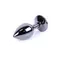 Металева анальна пробка з кристалом Boss Jewellery Dark Silver