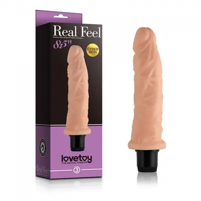 Real Feel Cyberskin Vibrator Flesh 8,5 - Реалістичний вібратор, 19.8х4.4 см