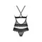 Obsessive Ivannes top & thong - Комплект еротичної білизни: топ та трусики, 2XL/3XL (чорний)