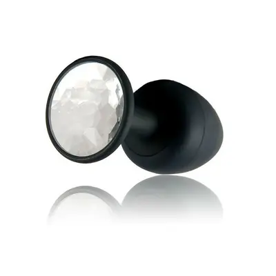 Dorcel Geisha Plug Diamond M анальная пробка со смещенным центром тяжести и кристаллом, 8х3.2 см (белый)