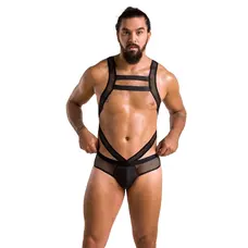 Passion - 045 BODY VICTOR black - Сексуальний боді на бретельках, XXL/XXXL