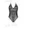 Passion Ursula Body - Боді з ажурним декором та відкритим кроком, чорне (L/XL)