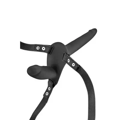 Подвійний страпон Fetish Tentation Strap-On with Double Dildo, 15 см