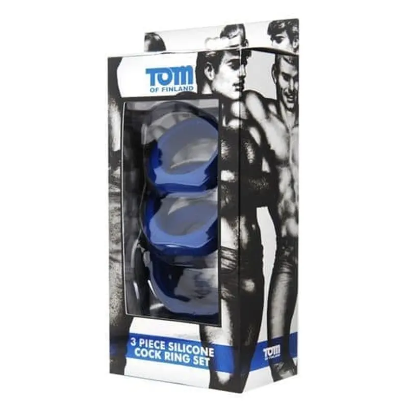 Tom of Finland 3 Piece Silicone Cock Ring Set - набор эрекционных колец, 3 шт (синий) Tom of Finland 3 Piece Silicone Cock Ring Set - набор эрекционных колец, 3 шт (синий)