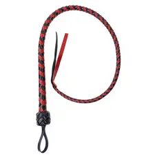 Art of Sex батіг з рукояттю з натуральної шкіри, 120 см (чорно-червоний)