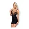 Obsessive 828-CHE-1 chemise - еротична сорочка та стрінги, L/XL (чорний)