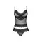 Obsessive Ivannes top & thong - Комплект еротичної білизни: топ та трусики, 2XL/3XL (чорний)