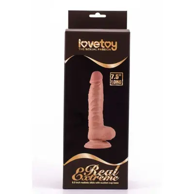 LoveToy Real Extreme Dildo # 1 - Релистичный фаллоимитатор на присоске, 19 см (телесный)
