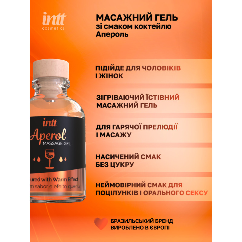Массажный гель Intt, 30 мл (коктейль апероль)