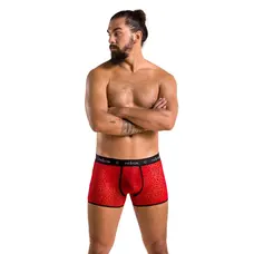 Passion - 046 SHORT PARKER red - Сексуальные мужские трусы с открытой попкой, XXL/XXXL