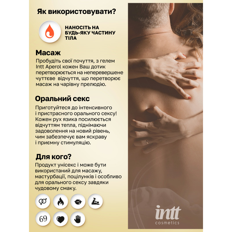 Массажный гель Intt, 30 мл (коктейль апероль)